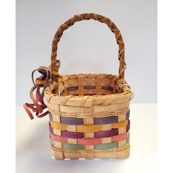 Woven Basket with Multicolor Bow - Picture 3 of 5